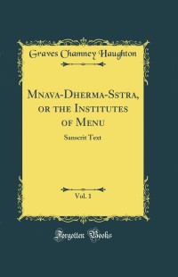 Image of The Institutes of Manu Vol 1